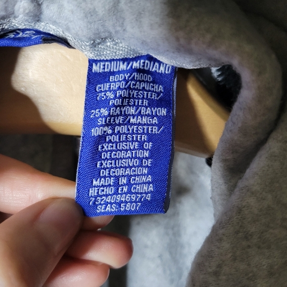 Mickey Mouse "Genuine Mickey" Black Gray 3/4 Zip Hoodie Sweater - Picture 4 of 4